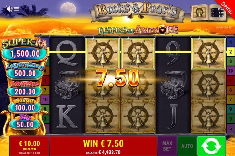 Books and pearls respins of amun re slot review bonus win
