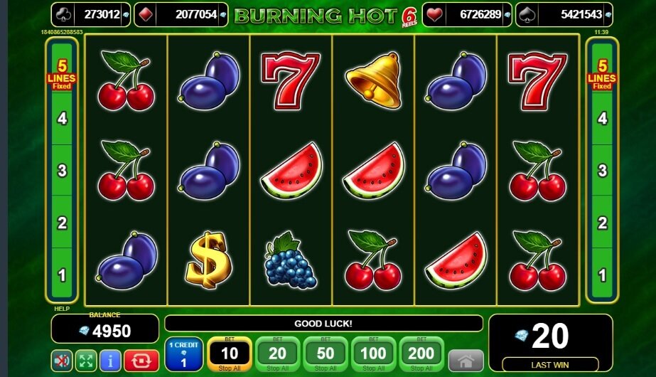 Burning Hot 6 reels slot