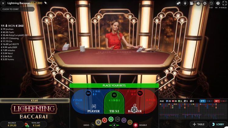 Lightning Baccarat review evolution gaming uitleg