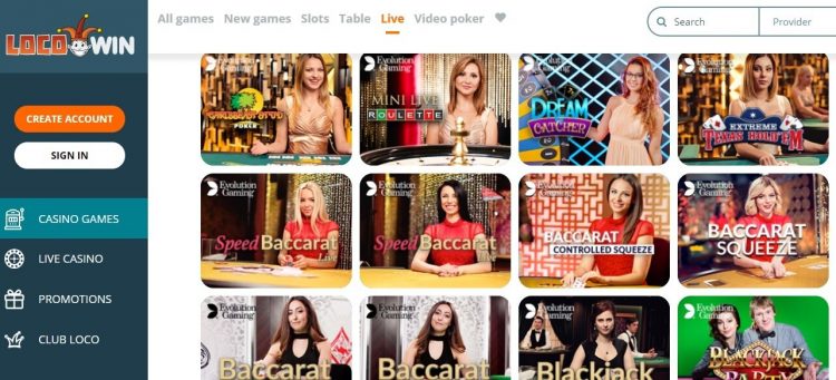 Locowin live casino