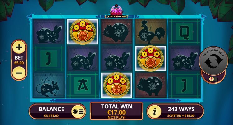 Lotus Heart slot playtech bonus trigger