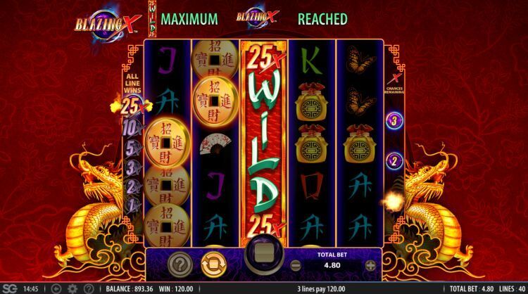Blazing X Asia online slot gameplay