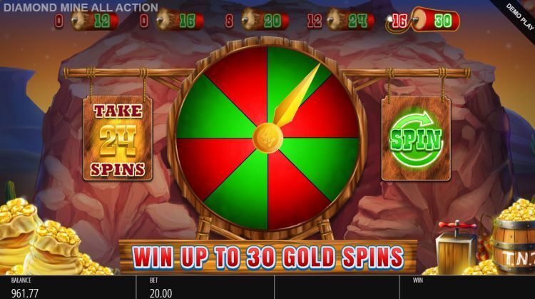 Diamond Mine All Action Megaways online gokkast gamble feature