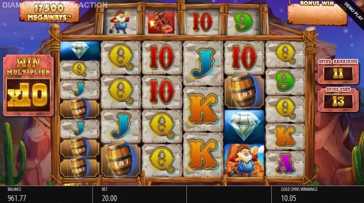 Diamond Mine All Action Megaways slot win