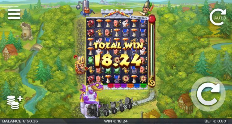 Micro Knights online slot bonus win