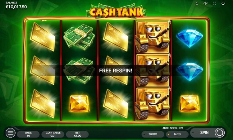 Cash Tank online slot gameplay
