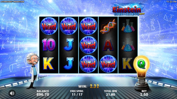 Einstein eureka moments deluxe slot free spins win