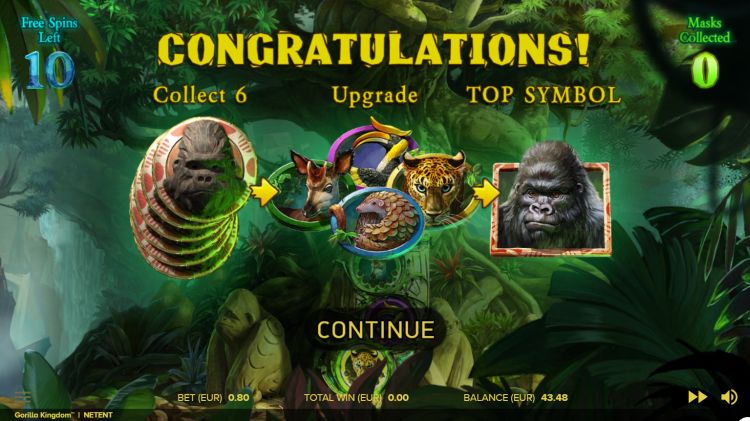 Gorilla Kingdom slot bonus feature