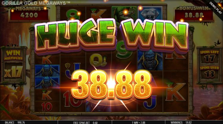 Gorilla gold megaways slot huge win