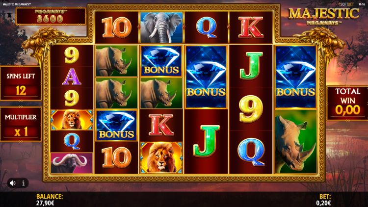 Majestic Megaways slot iSoftBet bonus trigger