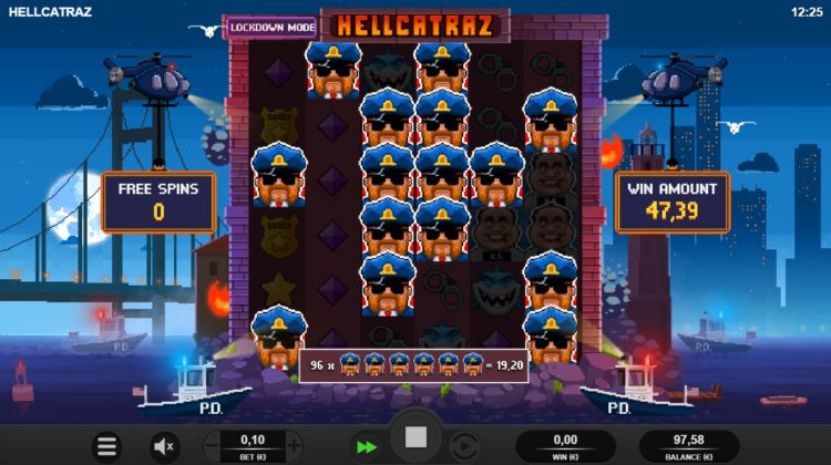 Hellcatraz online slot Free Spins win
