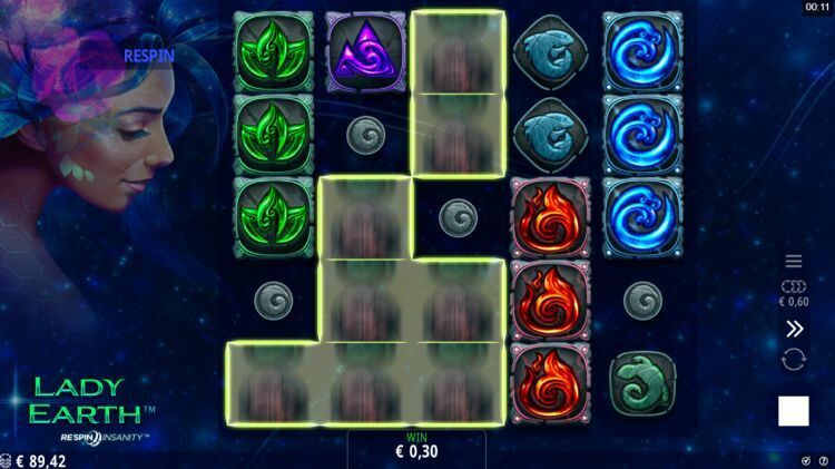 Lady Earth slot Respin Microgaming