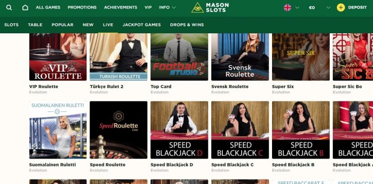 MasonSlots Live Casino