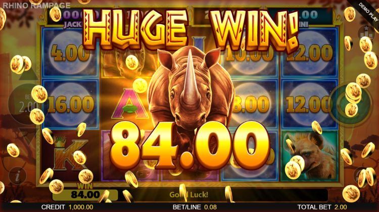 Rhino Rampage slot review huge win