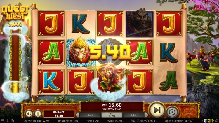 Quest To The West online slot bonus gameplay