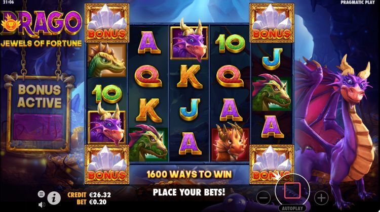 Drago Jewels of Fortune slot bonus trigger