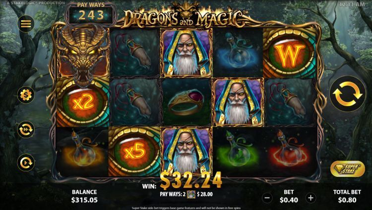 Dragons and magic slot review stakelogic big win 2