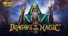 Slots - Dragons and magic slot review stakelogic logo