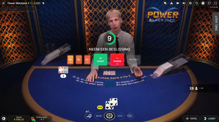 Evolution Power Blackjack Gameplay