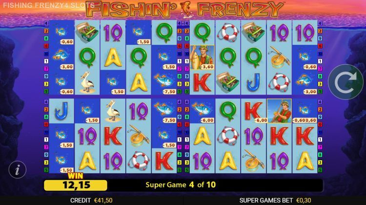 Fishin Frenzy Power 4 slots review free spins win