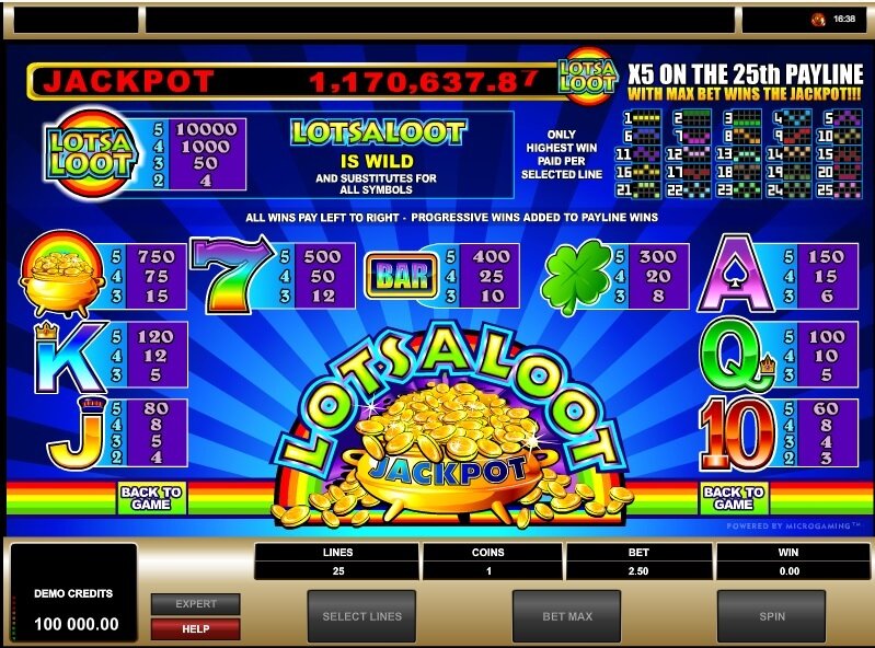 Lotsaloot 5 reel slot