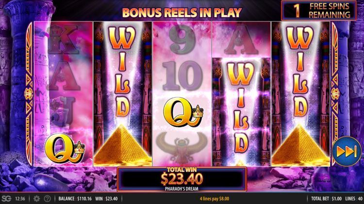 Pharaoh's Dream online slot bonus gameplay