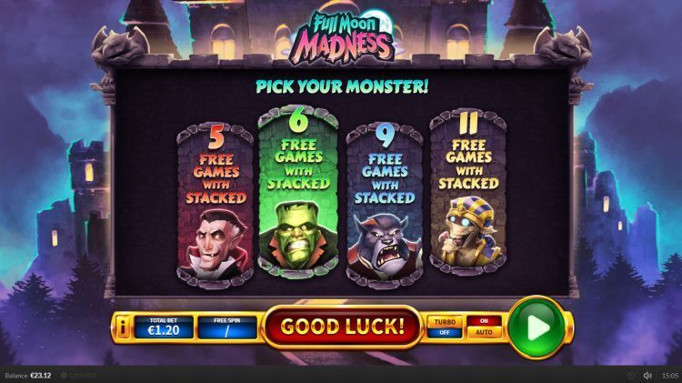 Full Moon Madness online slot bonus gameplay