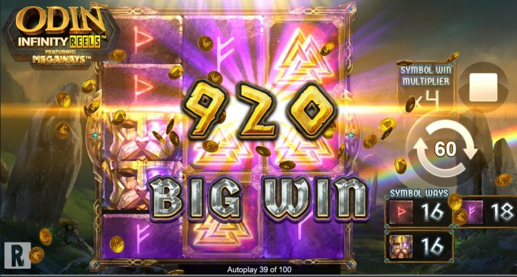 Odin Infinity Reels Megaways slot big win