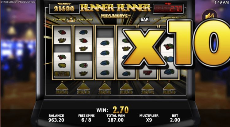 Runner Runner Megaways slot gameplay