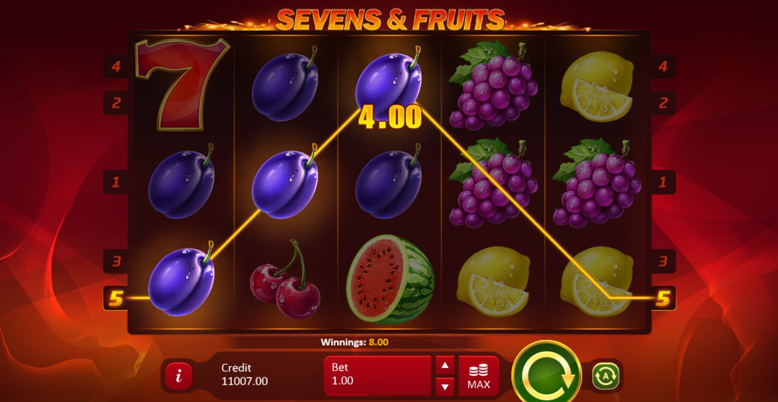 Sevens and Fruits online gokkast