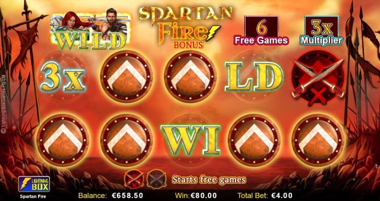 Spartan Fire online slot gameplay