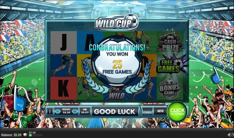 Wild Cup slot bonus gameplay