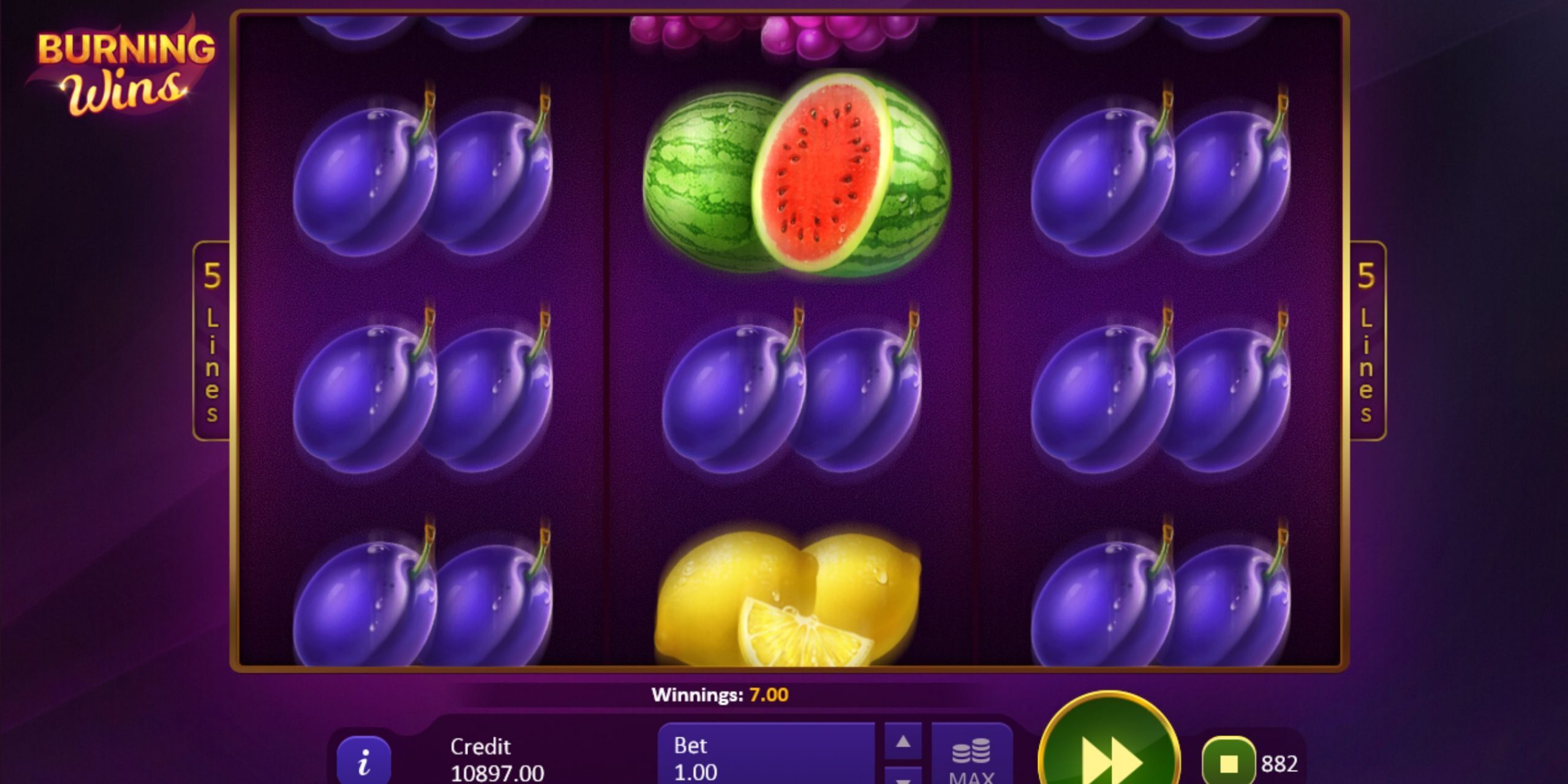 burning wins online slot