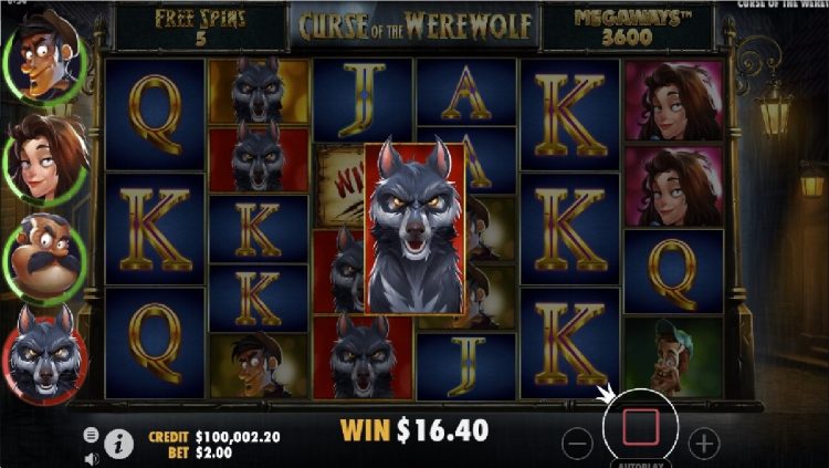 Curse of the Werewolf Megaways gokkast gameplay