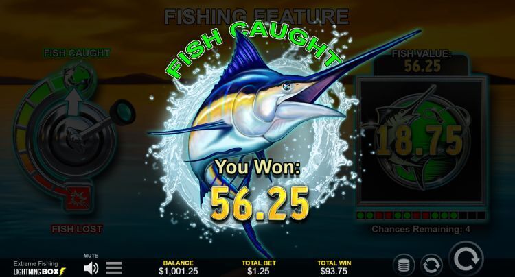 Extreme fishing slot feature