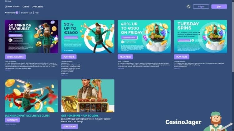 JackieJackpot Promoties en Bonussen