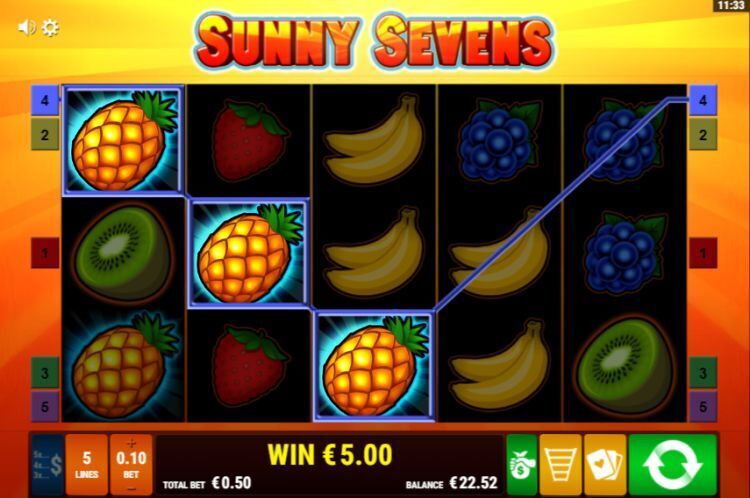 Sunny Sevens gokkast review gamomat win