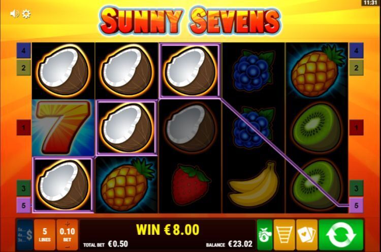 Sunny Sevens slot review gamomat win