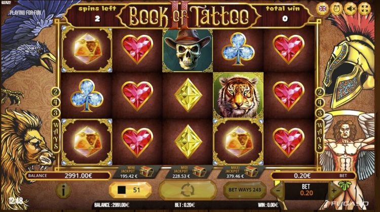 Book of Tattoo II slot bonus spins