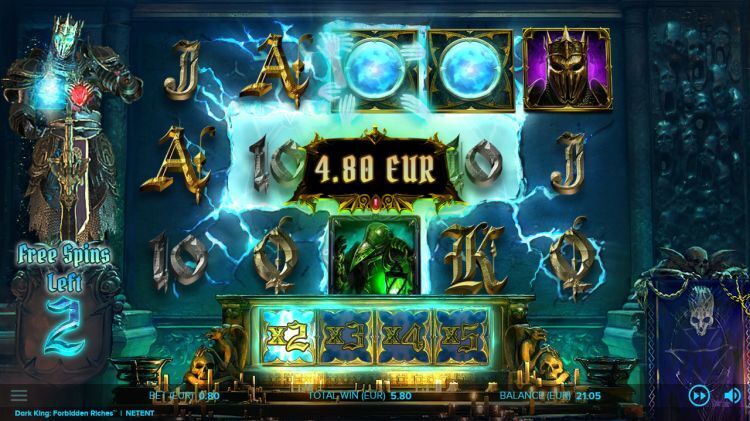 Dark King Forbidden Riches NetEnt bonus win