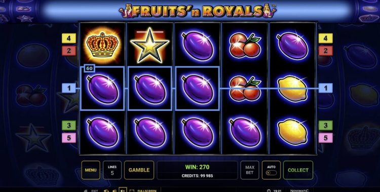 Fruits 'n Royals slot gameplay