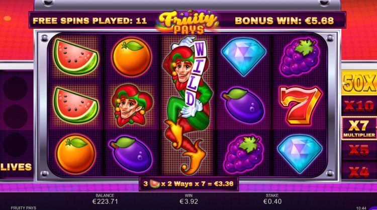 Fruity Pays slot review free spins win