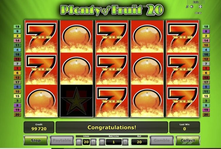 Plenty of Fruit 20 gokkast gameplay