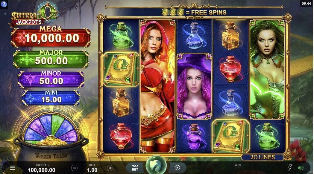 Sisters of Oz Jackpots gokkast