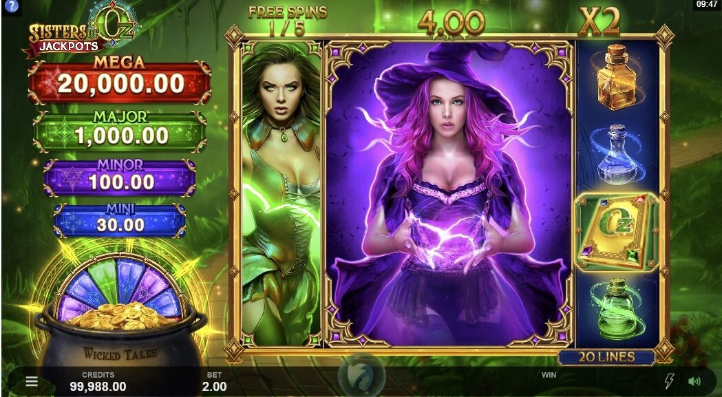 Sisters of Oz Jackpots slot