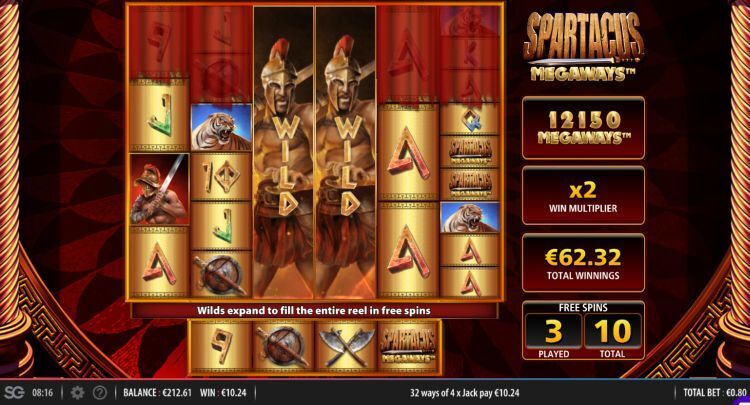 Spartacus-Megaways-Slot free spins win