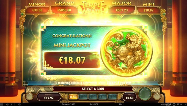 Temple of Wealth slot jackpot win