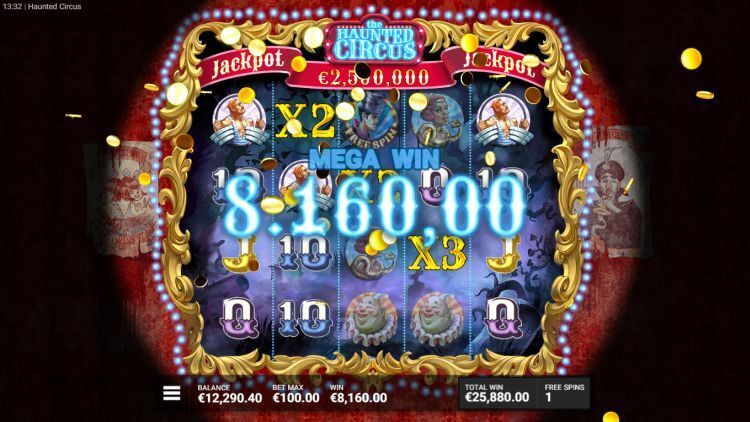 The Haunted Circus slot review mega win