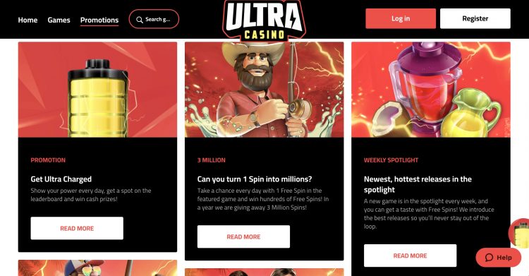 Ultra Casino Review - Bonussen en Promoties