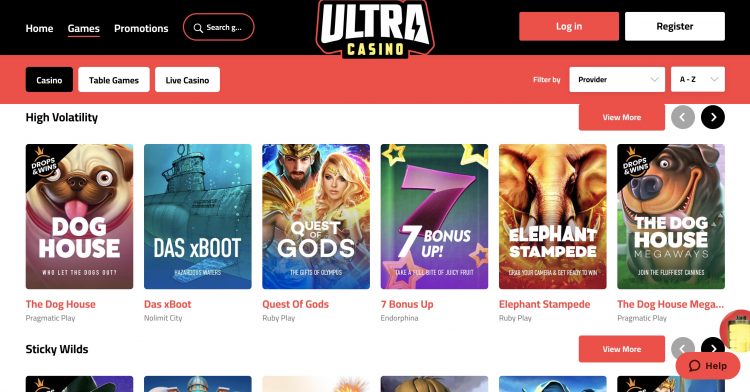 Ultra Casino Review - Spelaanbod Slots Online Gokkasten